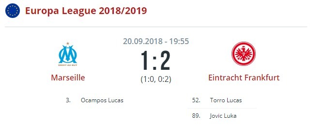 Марсель - Айнтрахт Ф