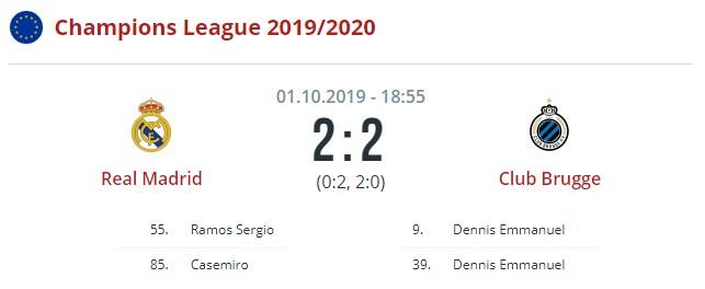 Реал Мадрид - Брюгге