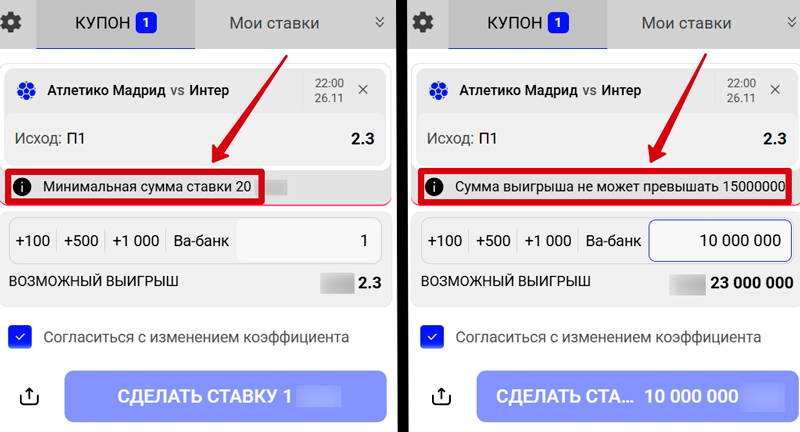 Минимальный и максимальный прогнозы